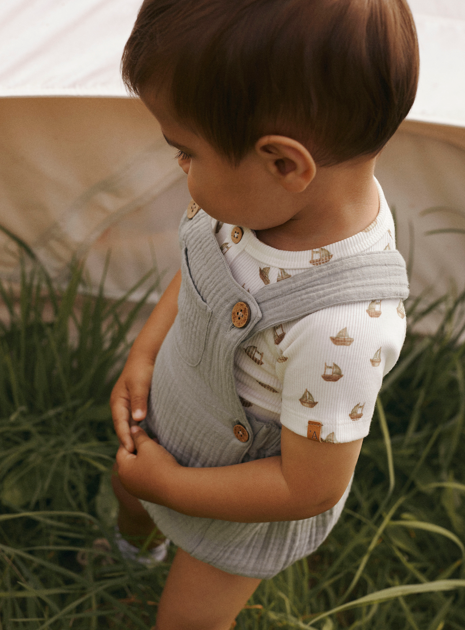 Lil Atelier Lavo Eni SS Body - Coconut Milk/Boat