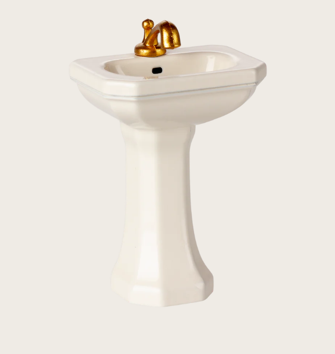 Maileg Badeværelsesvask, Mus - Råhvid