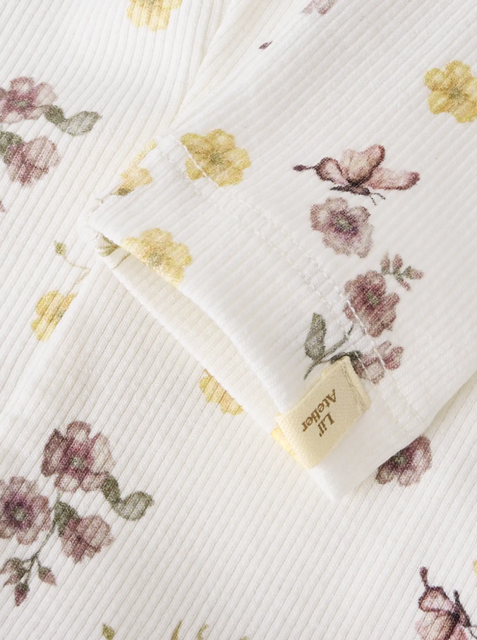 Lil Atelier Gavo Efi Slim Leggings NOOS - Coconut Milk/Flower Mix