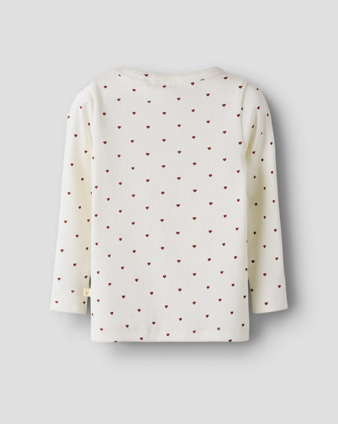 Lil Atelier Gago Slim Shirt NOOS - Coconut Milk Heart