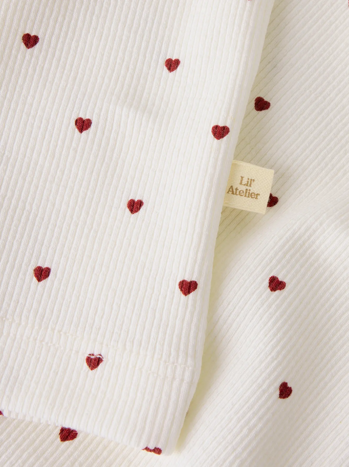 Lil Atelier Gago Slim Shirt NOOS - Coconut Milk Heart
