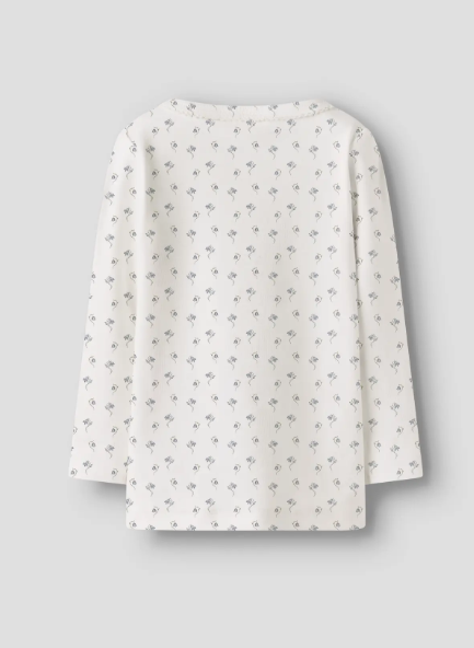 Lil Atelier Gayo Sag LS Slim Top - Coconut Milk Bell Flower