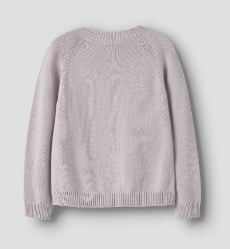 Name It Teart LS Knit Cardigan - Lilac Marble