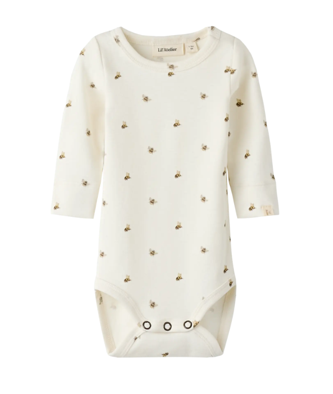 Lil Atelier Gayo Gus LS Slim Body - Coconut Milk/Bee