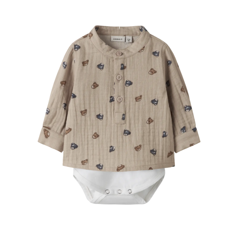 Name It Dutty LS Shirt Body - Chateau Gray