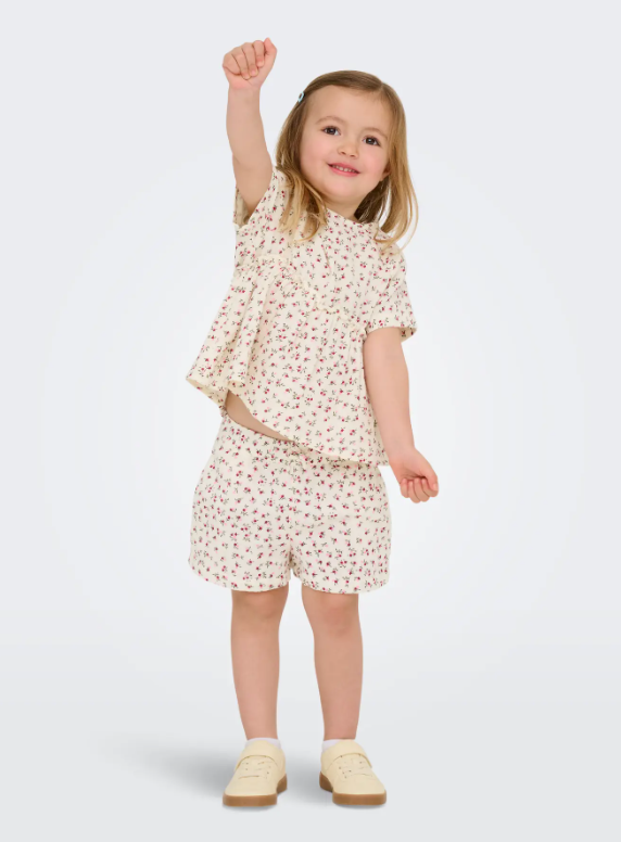 Only Mini Thyra Life SS Top - Tofu Ditsy Flower