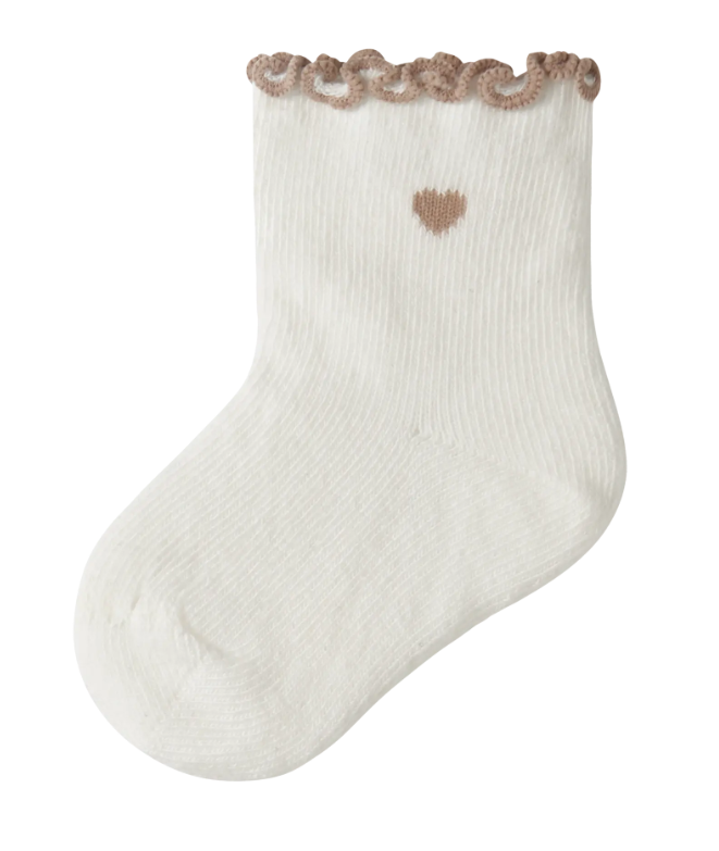 Lil Atelier Fiducia Socks - Coconut Milk/Oxford Tan
