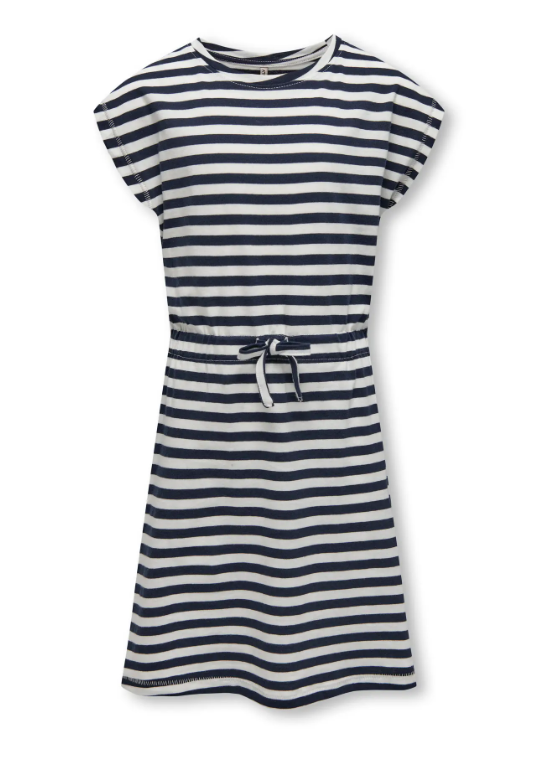 Only Mini May Life SS Dress - Navy Blazer/Cloud Dancer