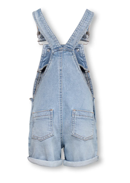 Only Mini Lucy Berry Overall Shorts - Light Blue Denim