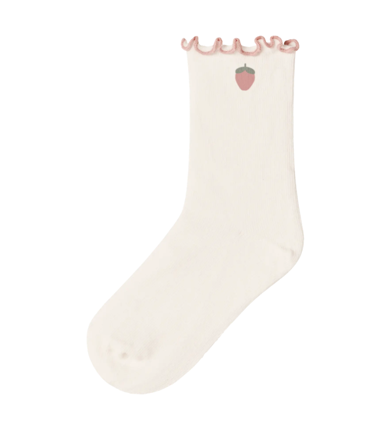 Lil Atelier Fiducia Socks - Coconut Milk/Strawberry
