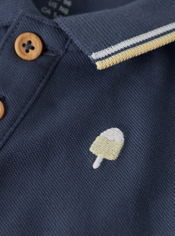 Name It Jarl - SS Polo Top - Vintage Indigo