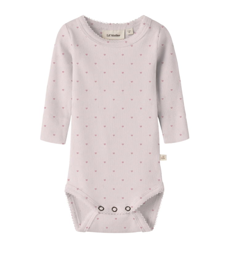 Lil Atelier Gago - LS Slim Body NOOS - Hushed Violet/Heart