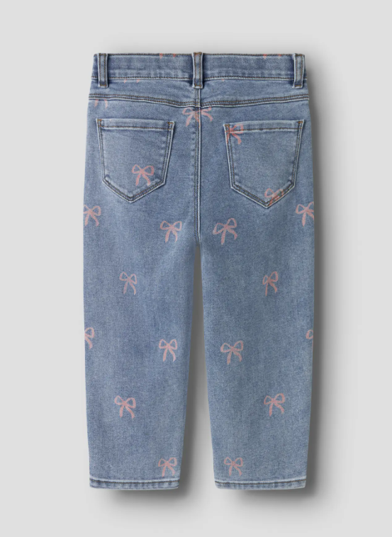 Name It Bella - Mom Shaped Jeans NOOS - Medium Blue Denim/Bow