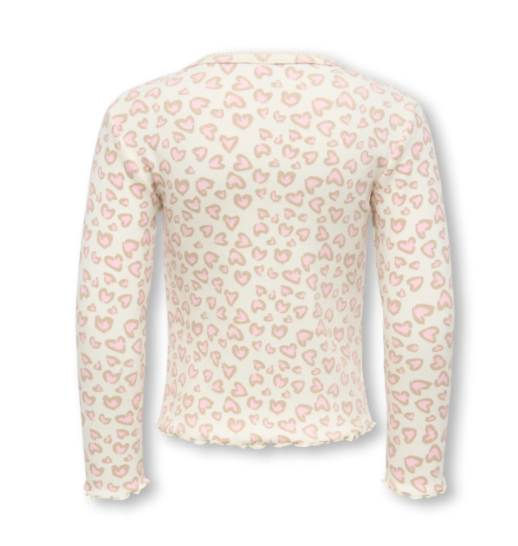 Only Mini Trinny - LS Top - Tofu Heart Leo/Pale Lilac
