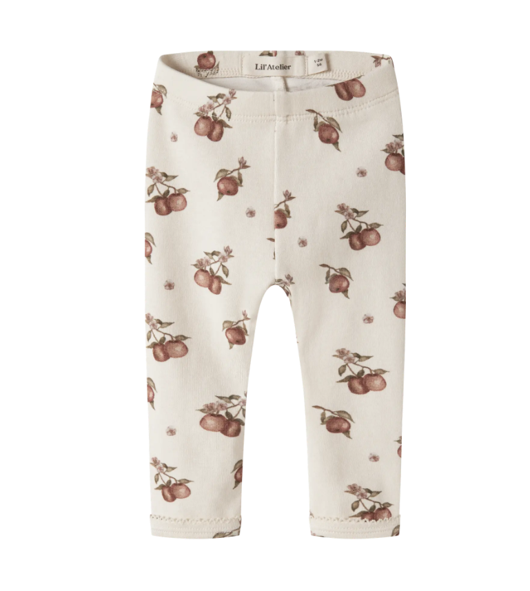Lil Atelier Gayo - Sig Slim Leggings - Turtledove/Apple