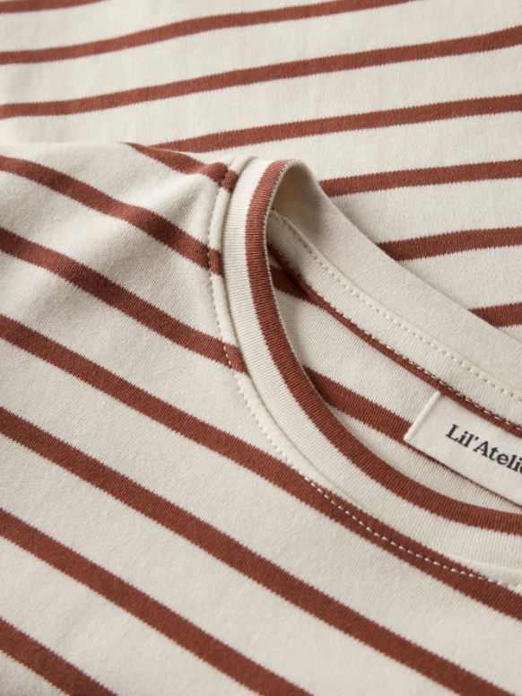 Lil Atelier Limia - Mia LS Loose Top - Turtledove/Maple Syrup
