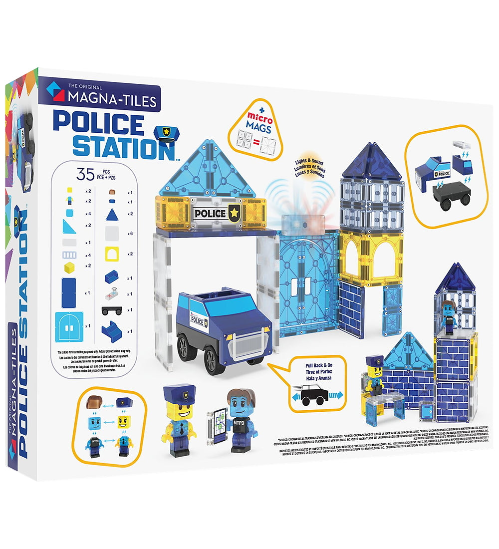 Magna-Tiles Magnetisk Legetøj - Police Station 35 dele
