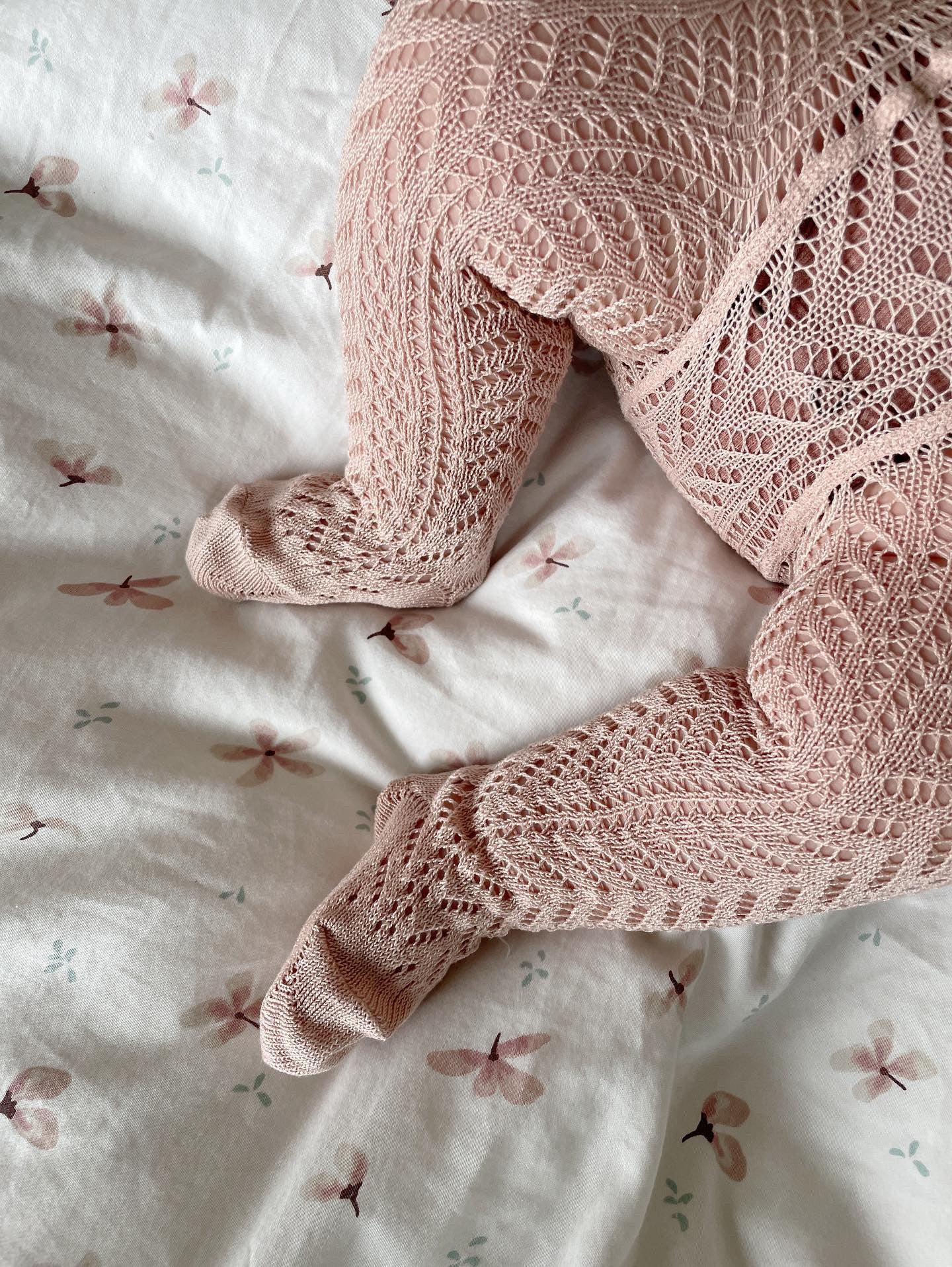 Condor Strømpebukser med All Over Hulmønster - Old Rose