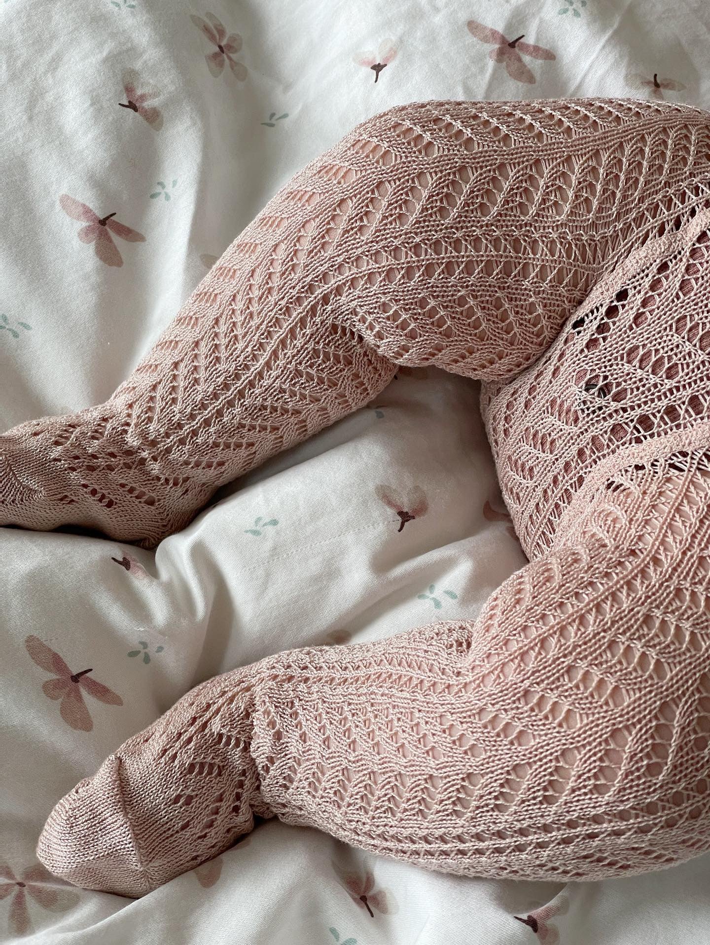 Condor Strømpebukser med All Over Hulmønster - Old Rose