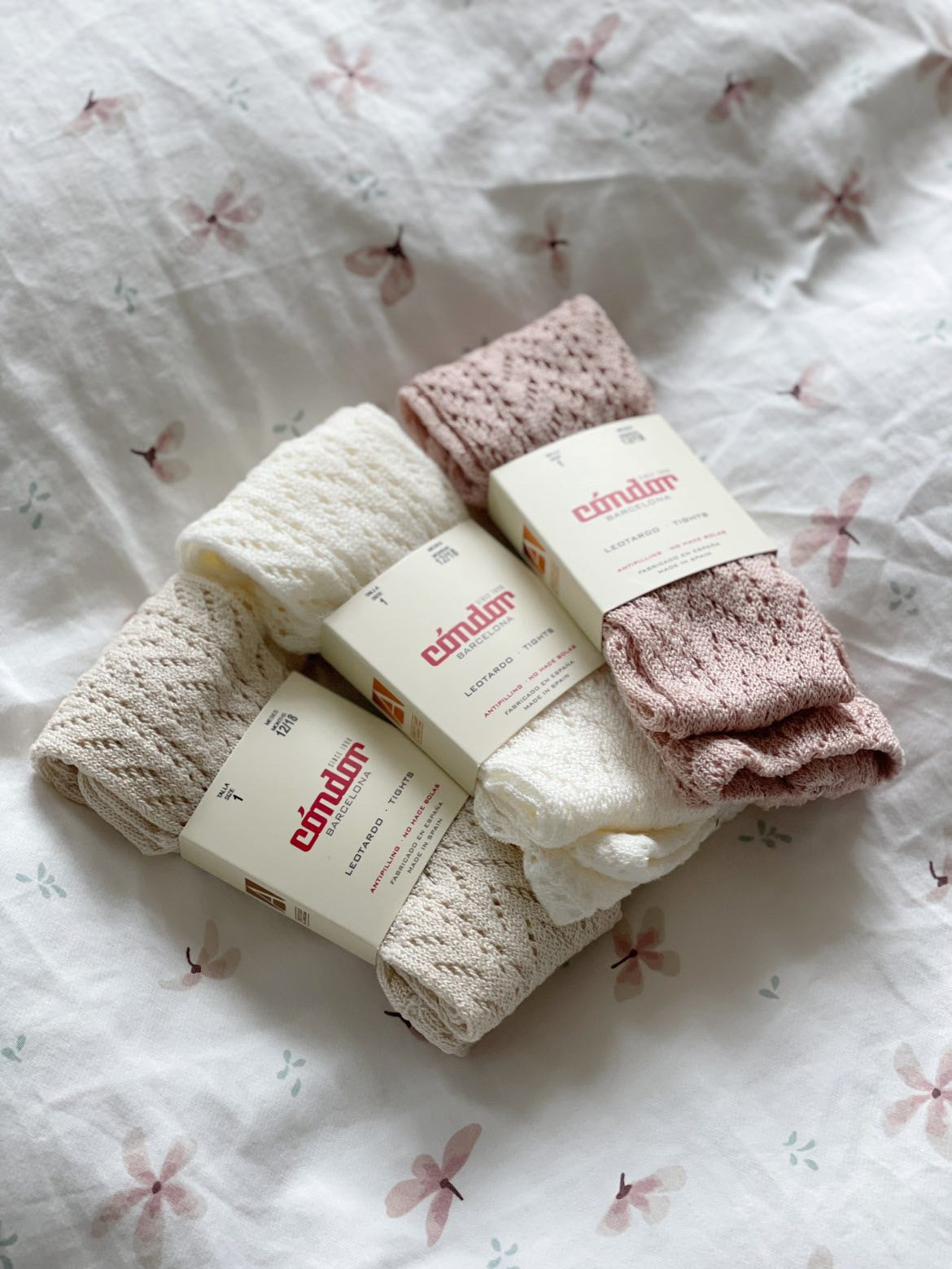 Condor Strømpebukser med All Over Hulmønster - Old Rose