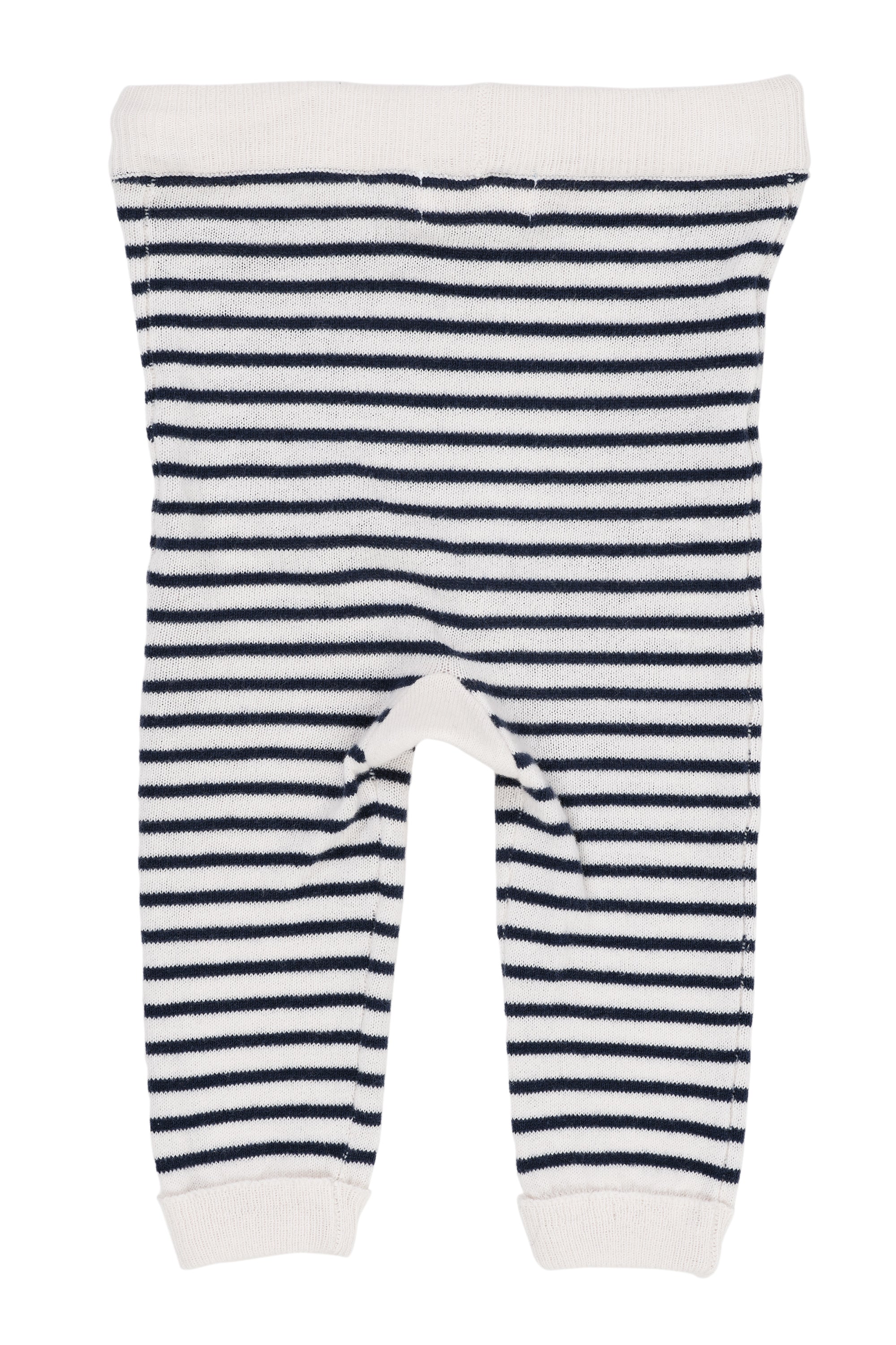 Copenhagen Colors Strik Leggings med Striber - Cream/Navy