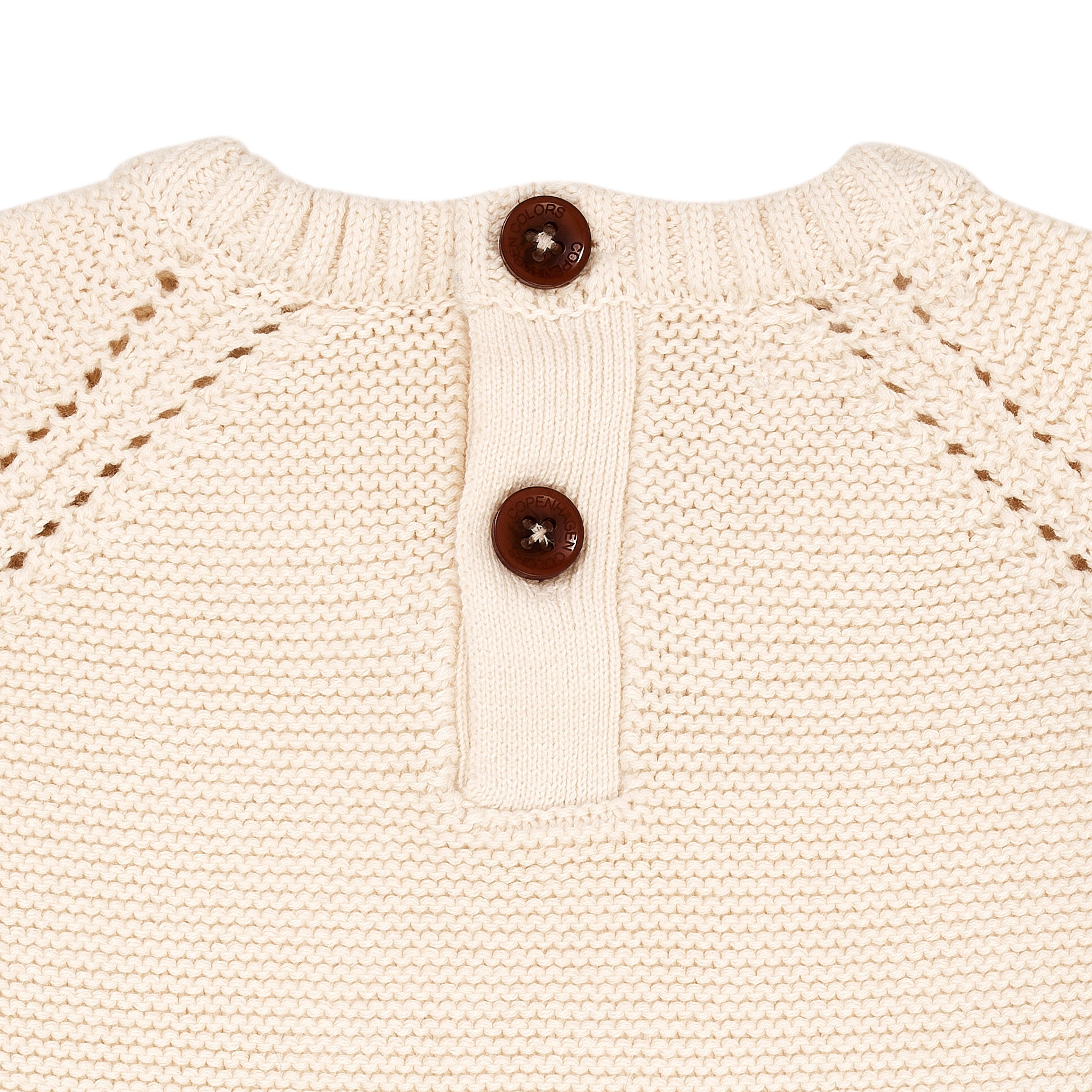 Copenhagen Colors Strik Bluse med flæse - Cream