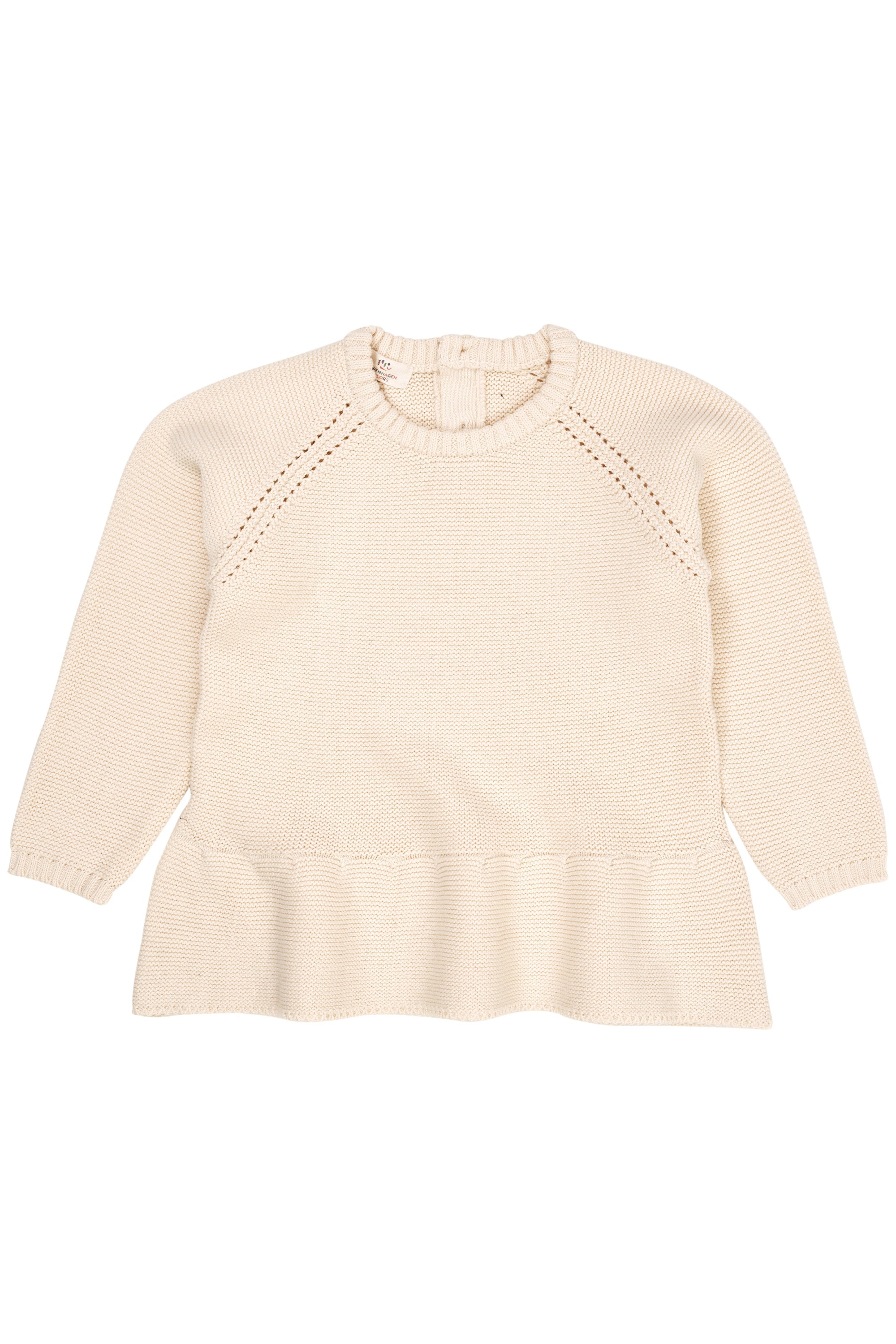 Copenhagen Colors Strik Bluse med flæse - Cream