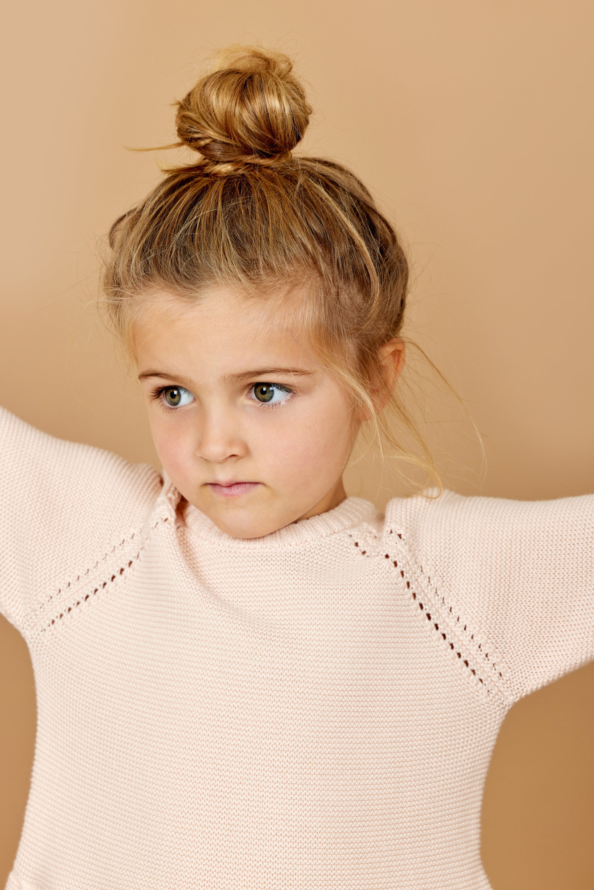 Copenhagen Colors Strik Bluse med flæse - Soft Pink