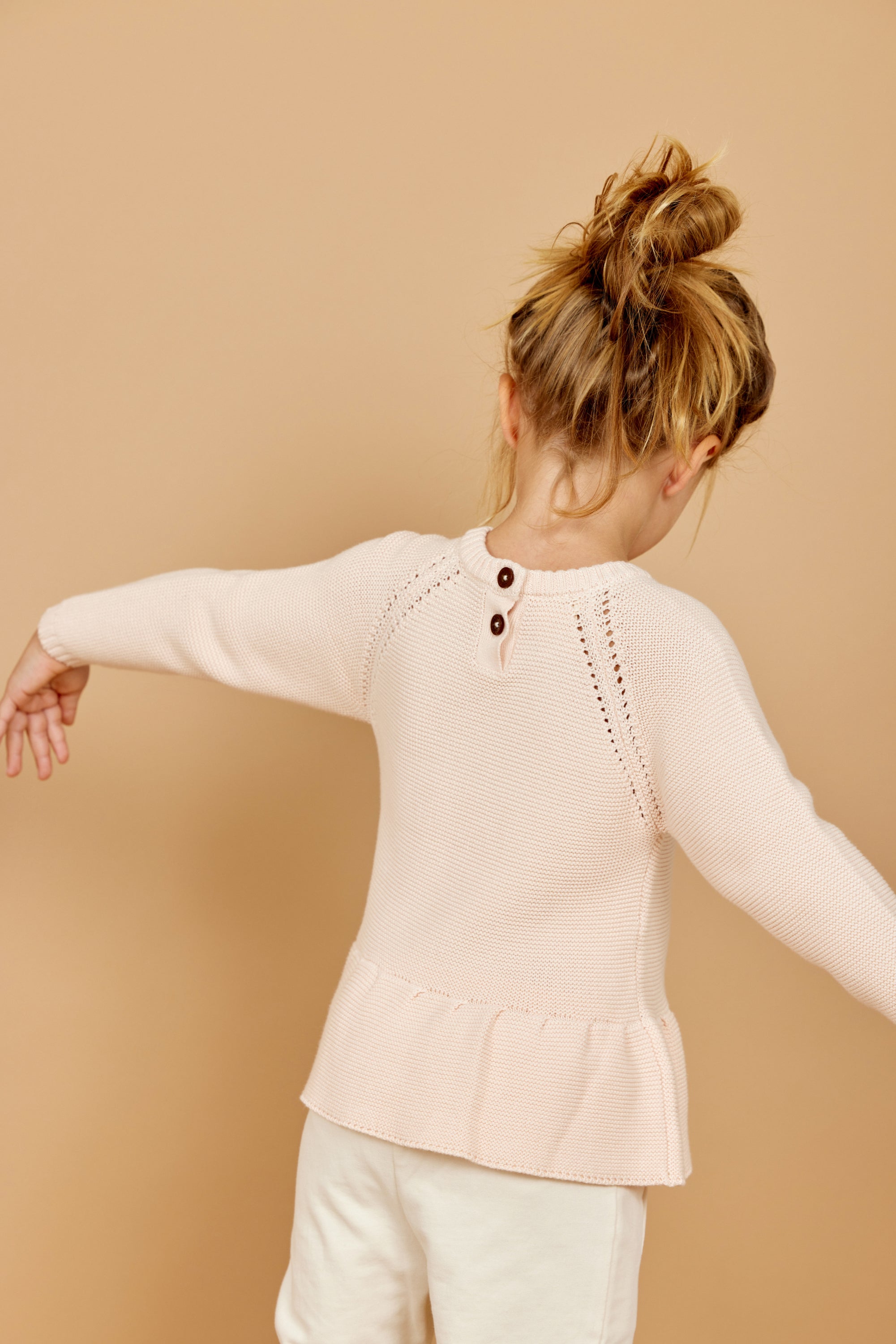 Copenhagen Colors Strik Bluse med flæse - Soft Pink