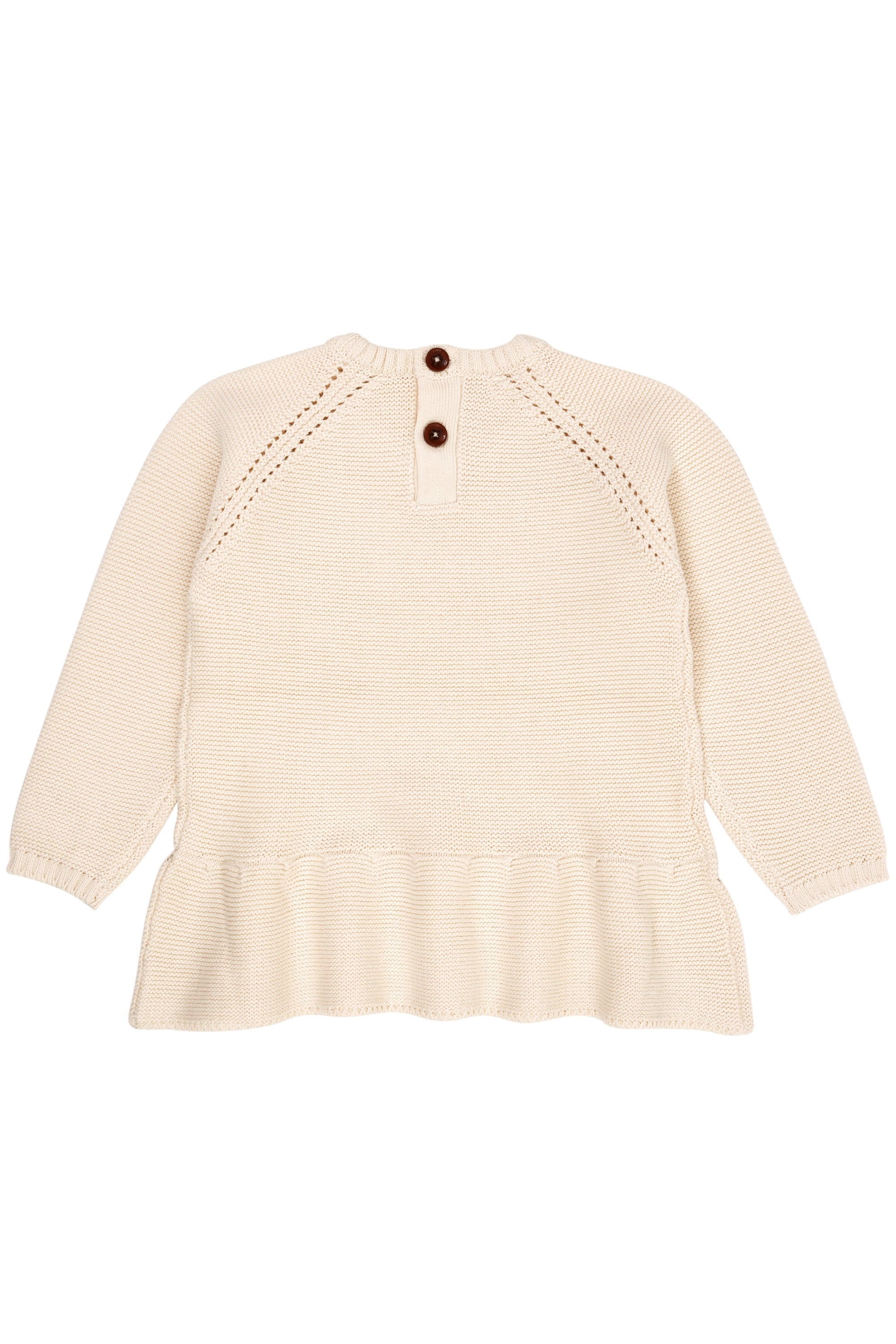 Copenhagen Colors Strik Bluse med flæse - Cream