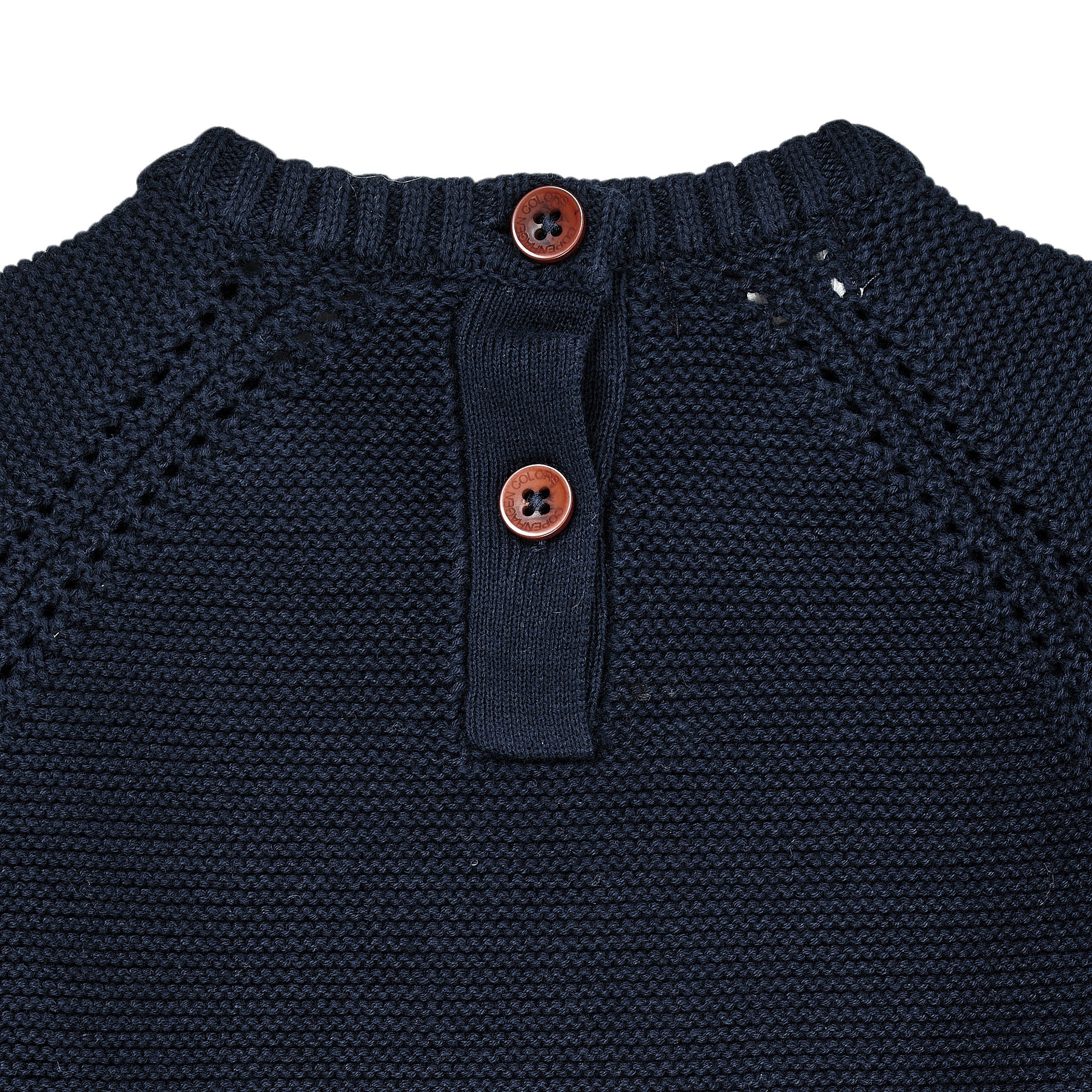 Copenhagen Colors Strik Bluse med flæse - Navy