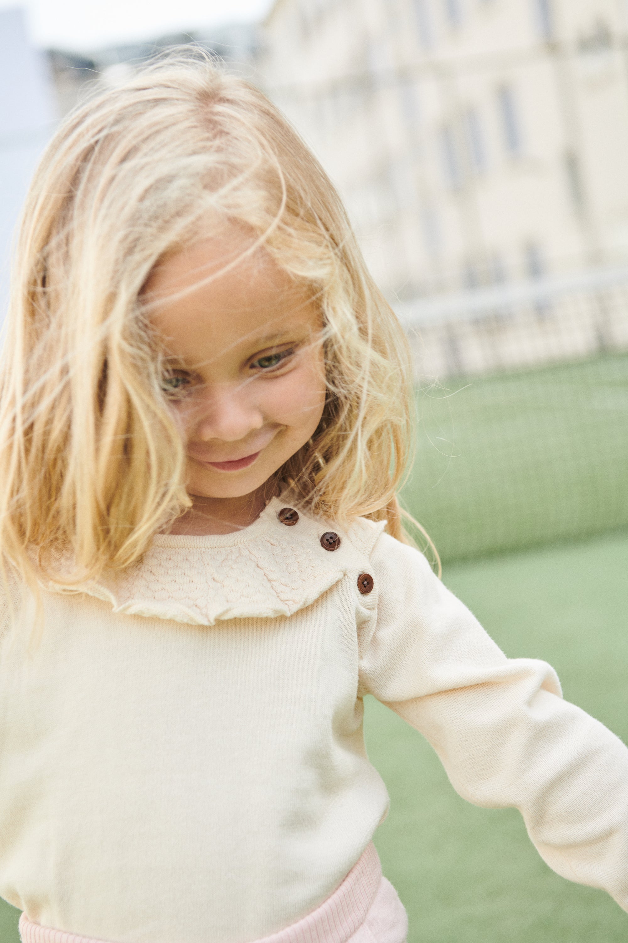 Copenhagen Colors Margueritte Strik Bluse - Cream
