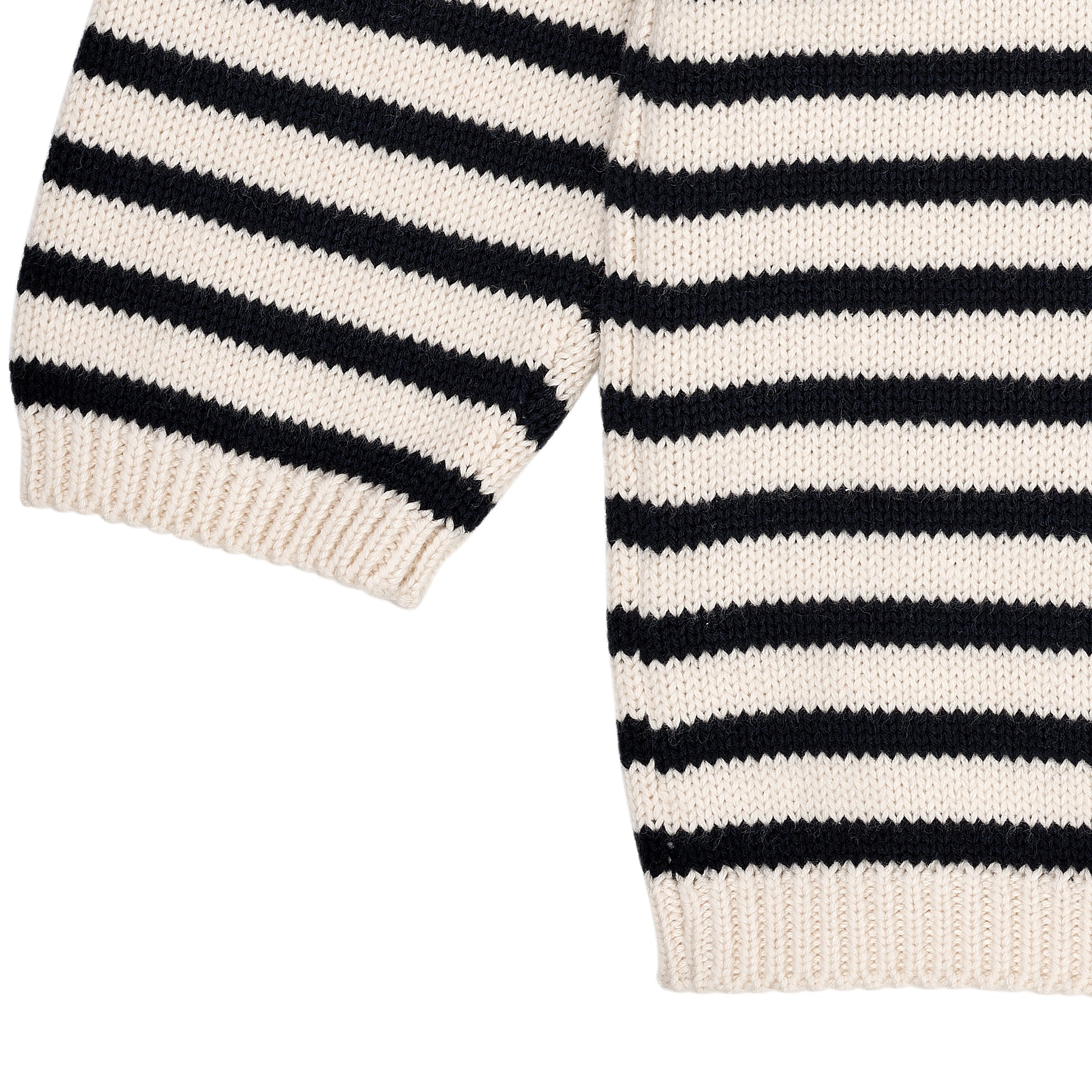 Copenhagen Colors Strik Bluse med Striber - Cream/Navy