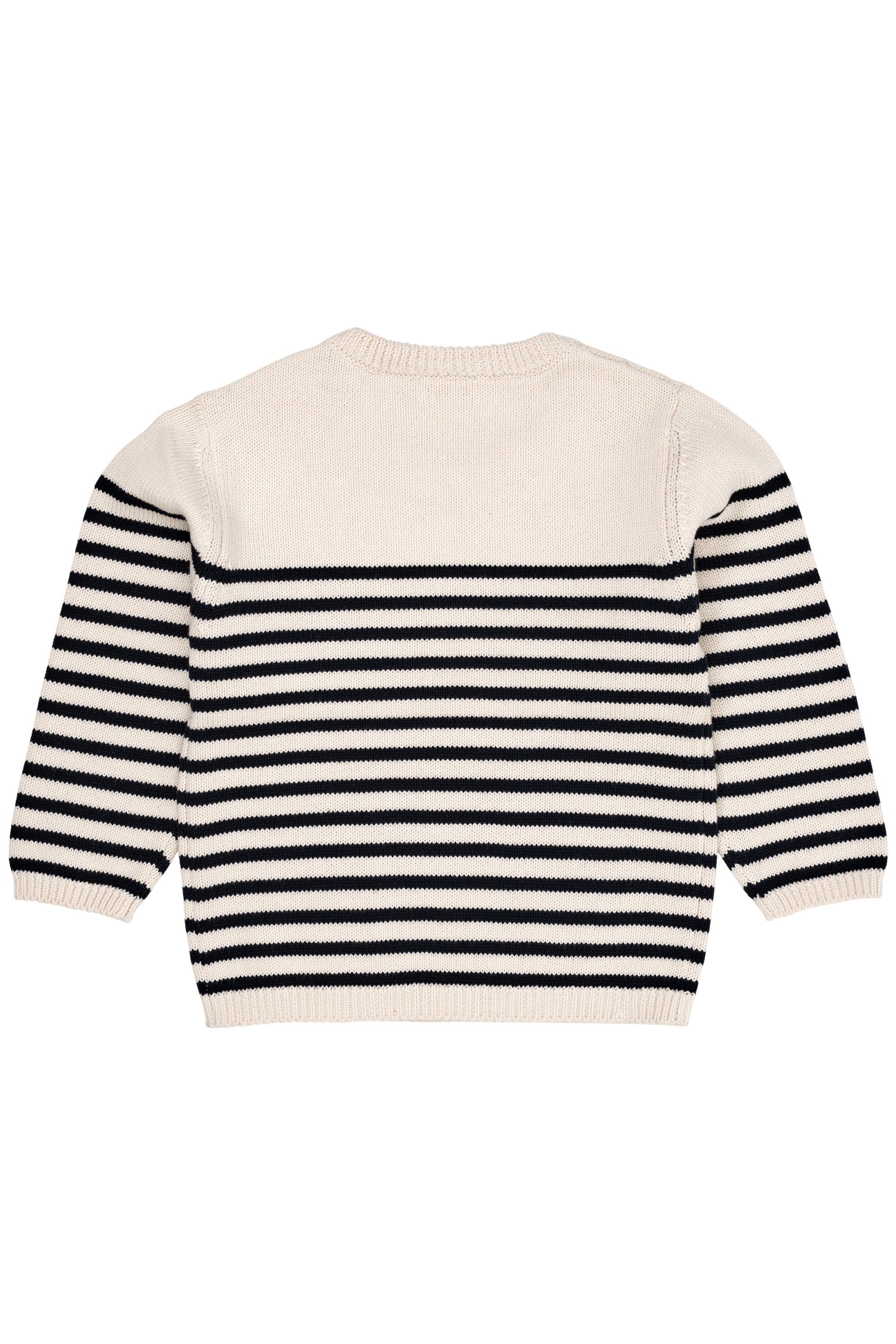 Copenhagen Colors Strik Bluse med Striber - Cream/Navy