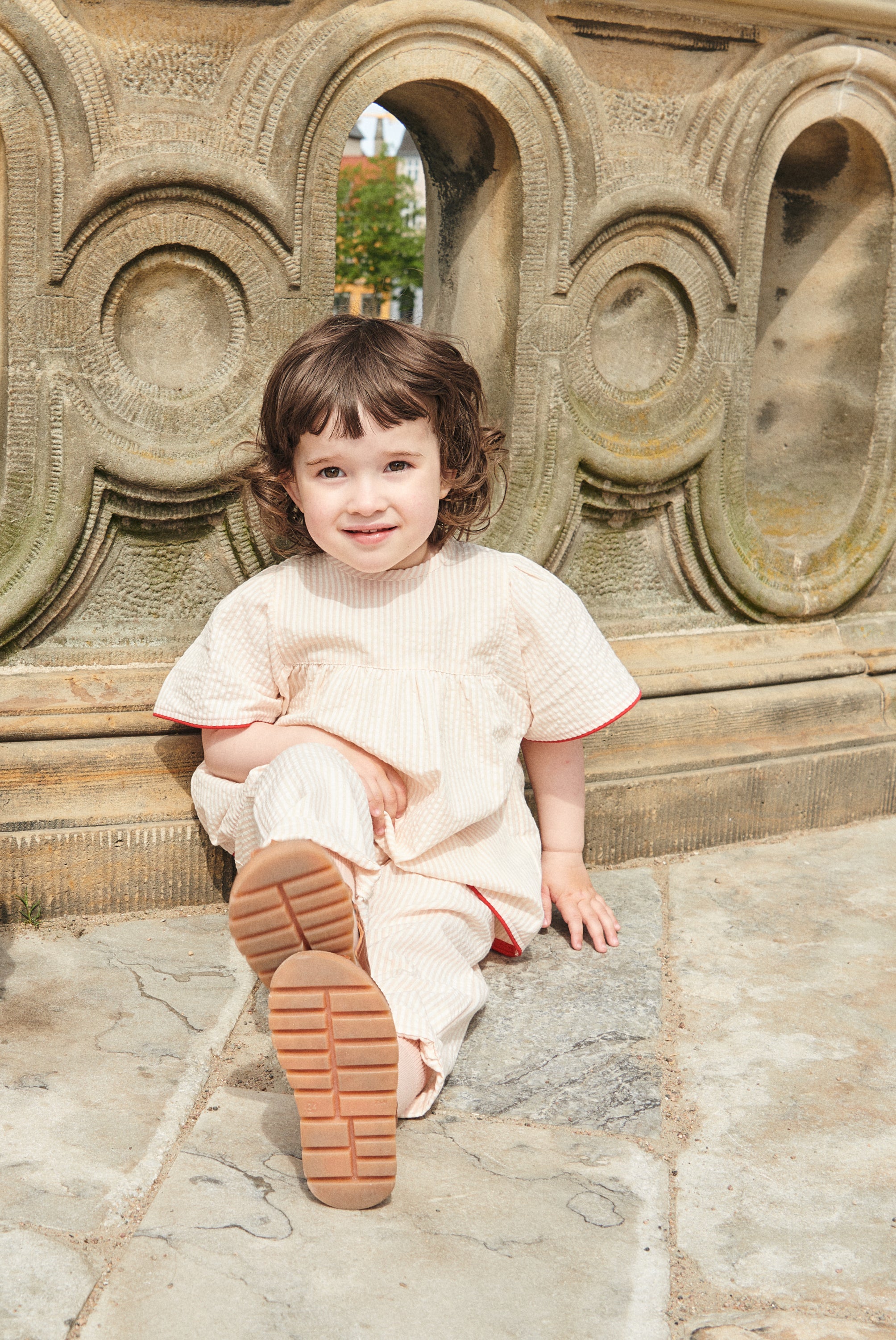 Copenhagen Colors Bluse - Dusty Rose/Cream stripe