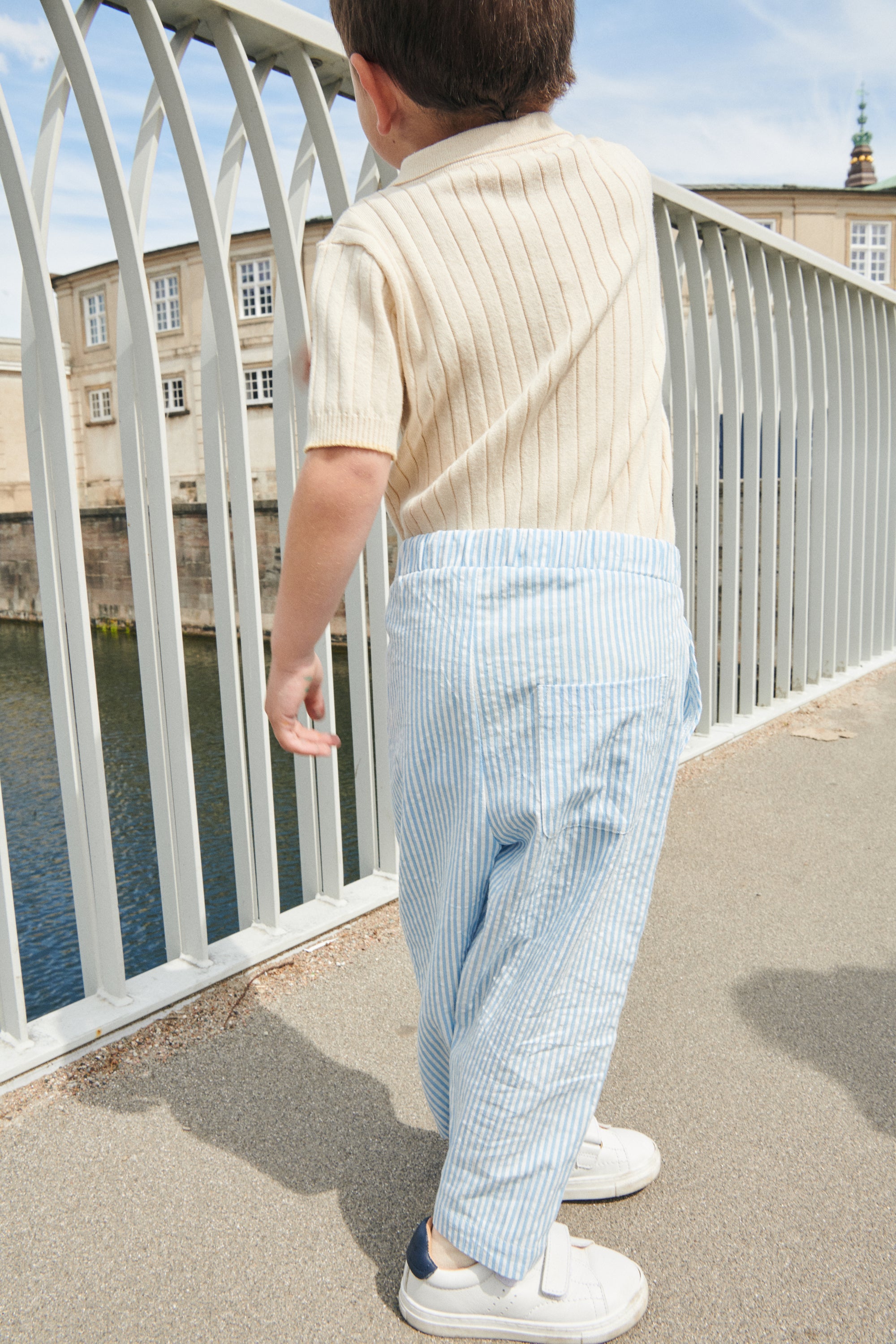 Copenhagen Colors Pants - Sky Blue/Cream stripe