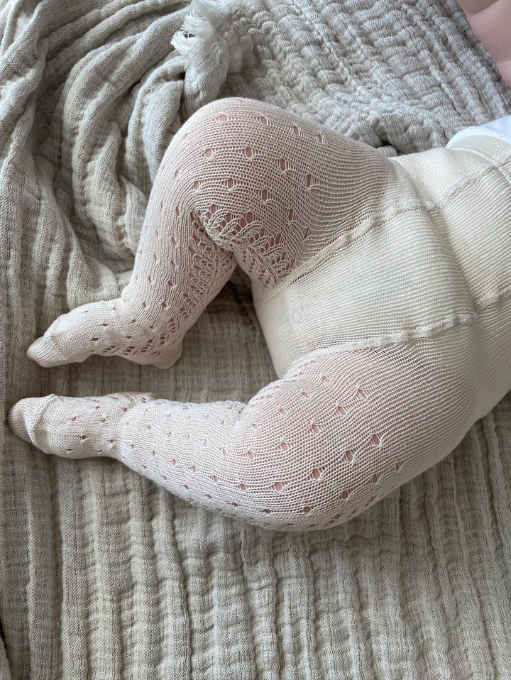 Condor Strømpebukser med prikket hulmønster - Cava