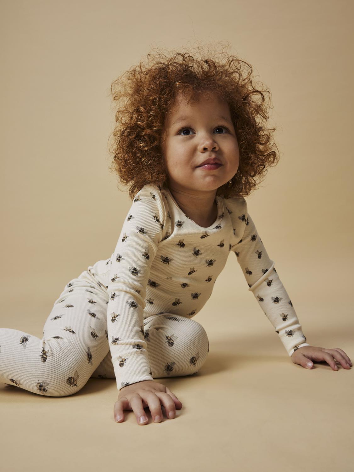 Lil Atelier Gavo Kye Slim Leggings med Humlebi - Turtledove