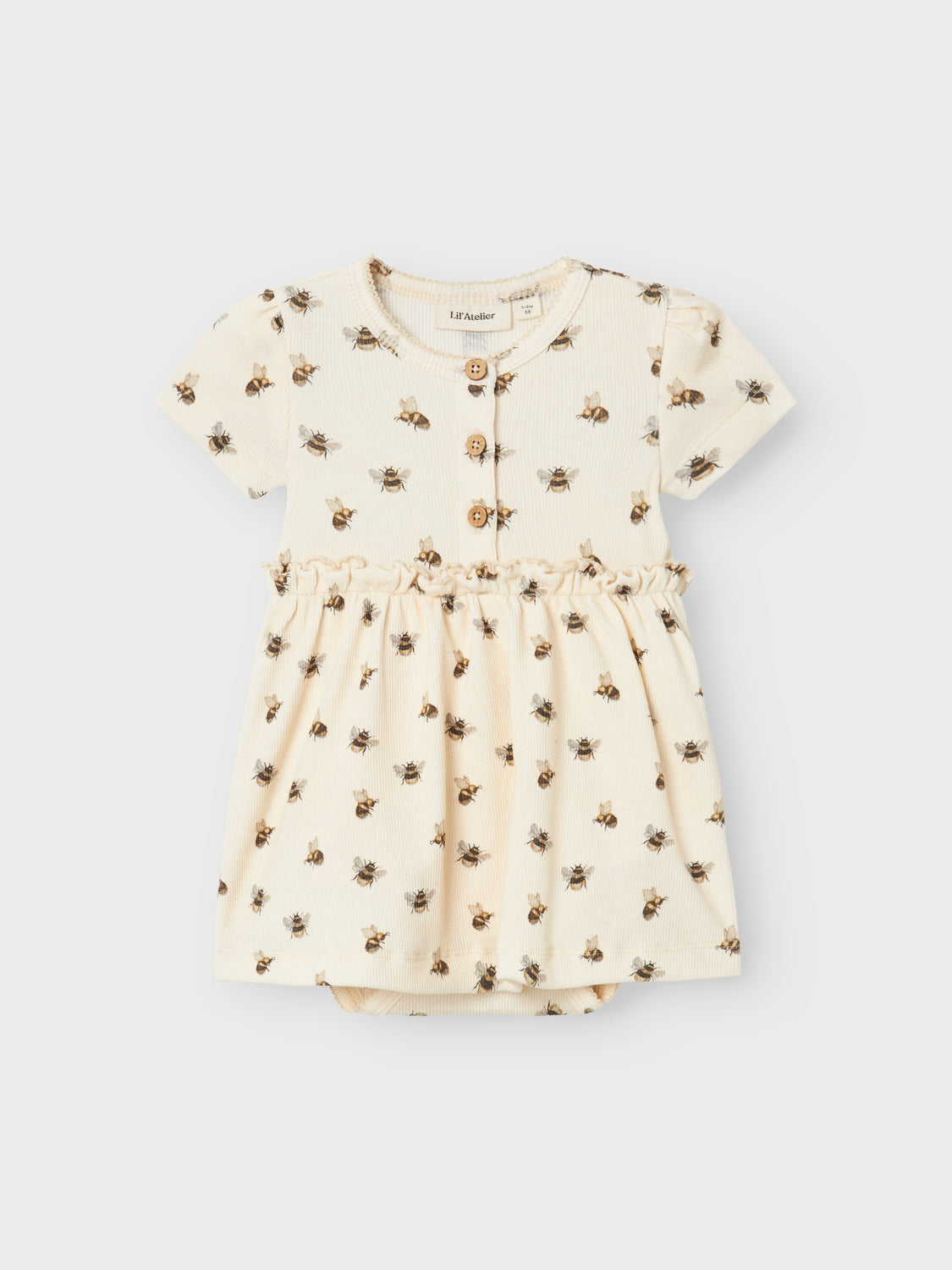 Lil Atelier Gavo Kin Body Kjole med Humlebi - Turtledove