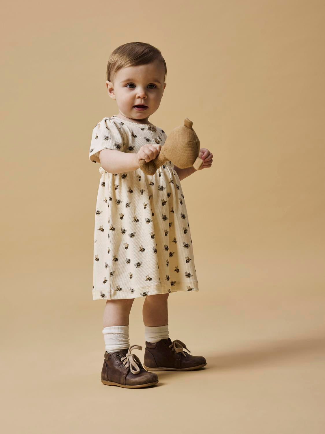 Lil Atelier Gavo Kin Body Kjole med Humlebi - Turtledove