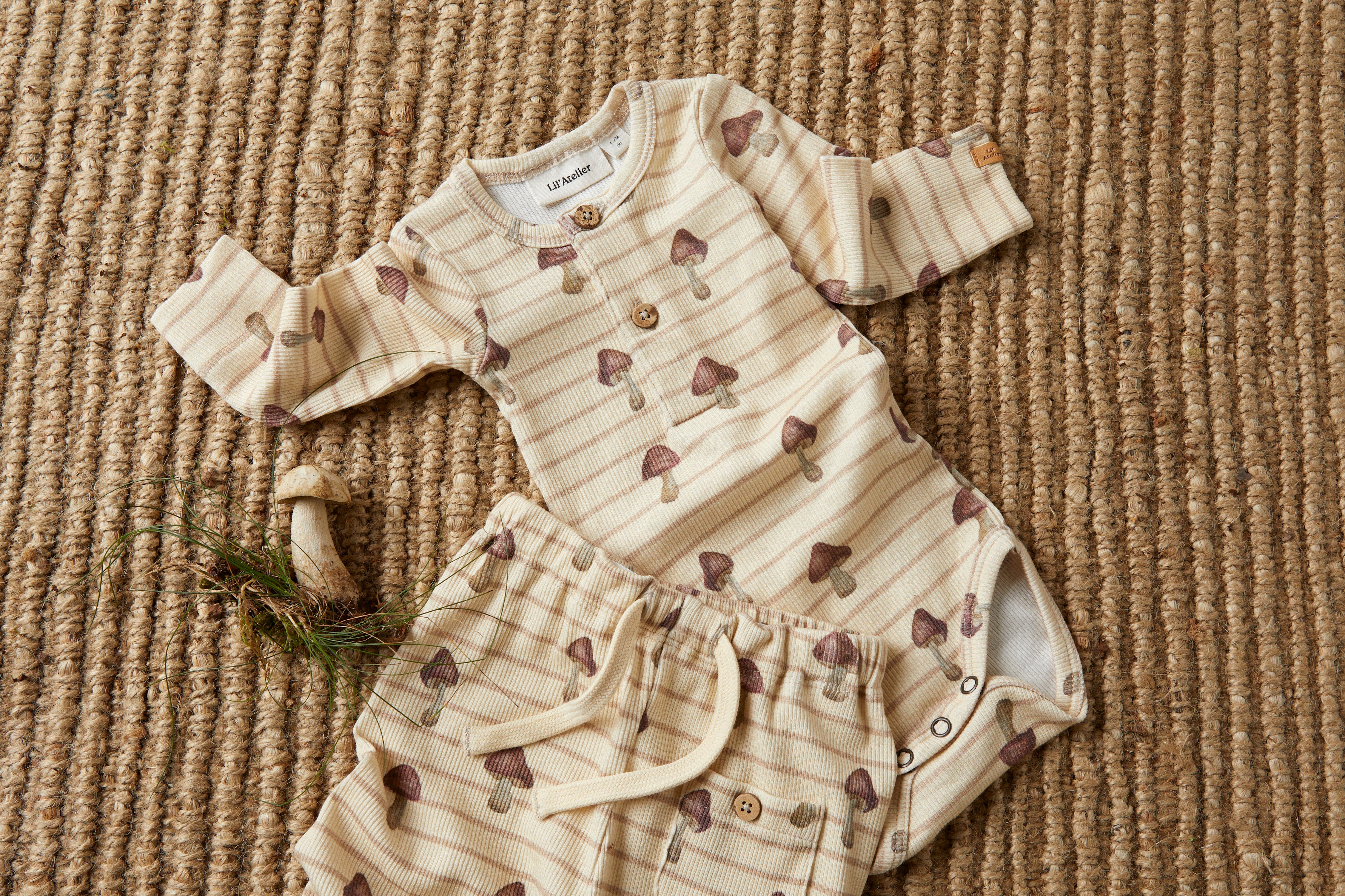 Lil Atelier Geo Loose Pant - Wood Ash