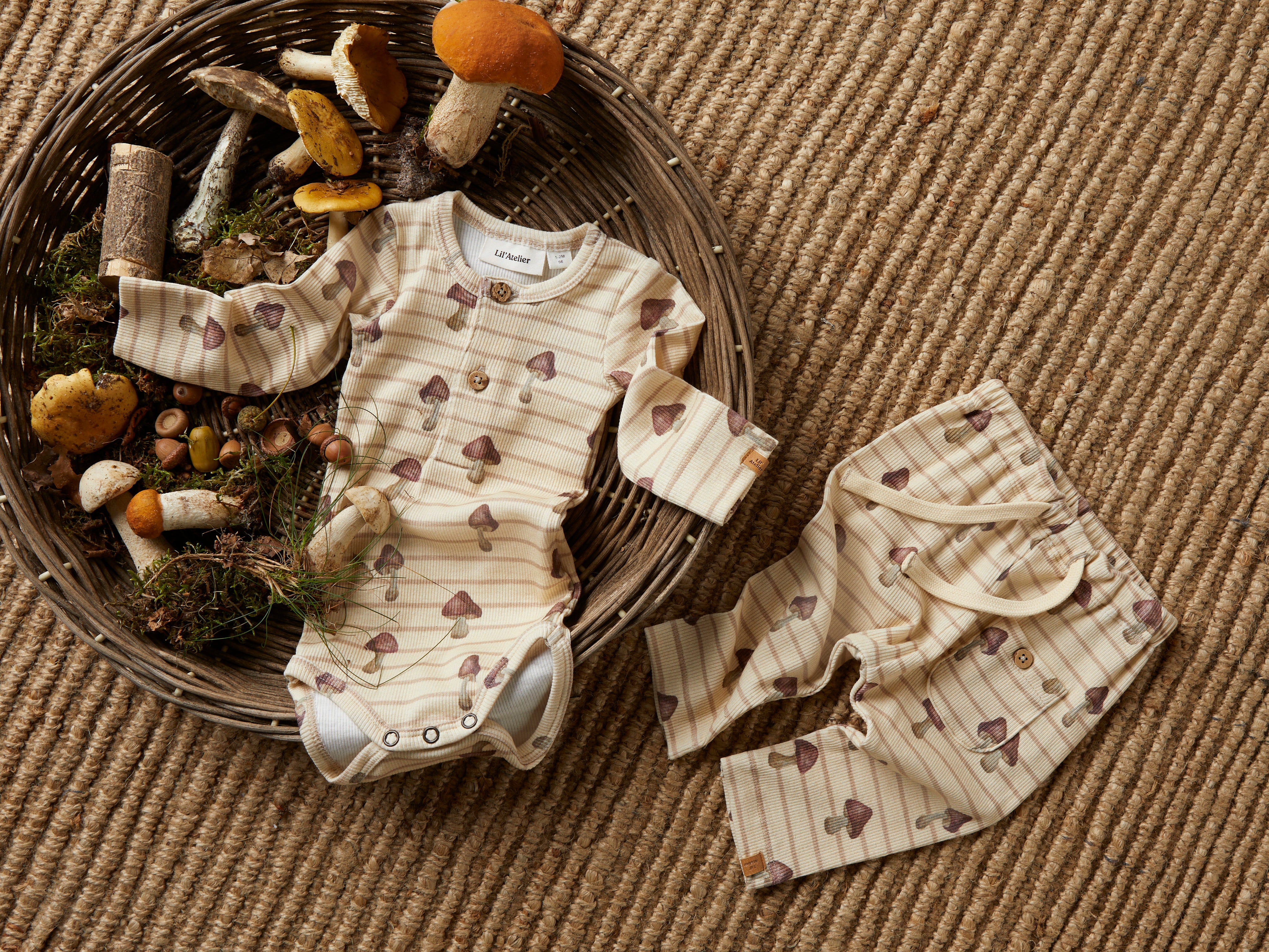 Lil Atelier Geo Loose Pant - Wood Ash