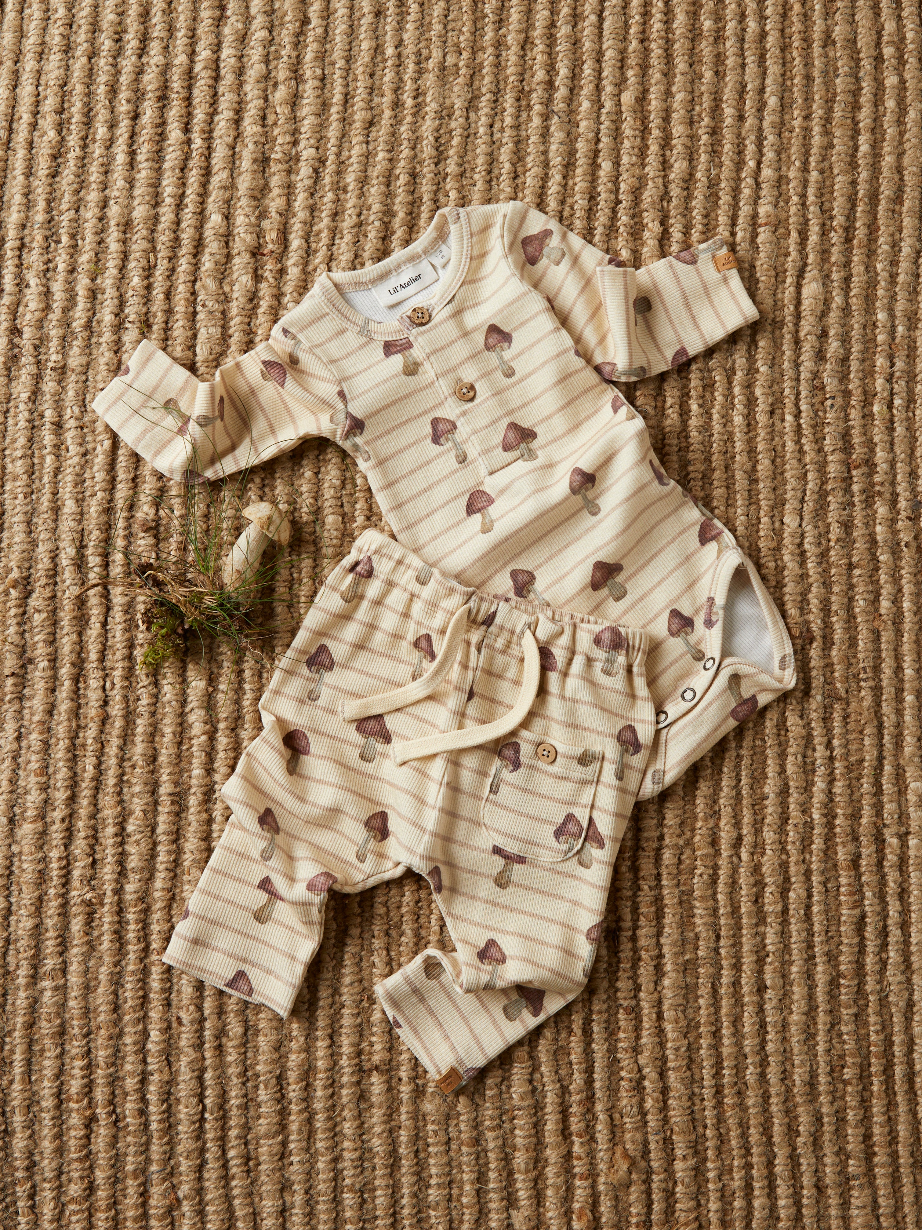 Lil Atelier Geo Loose Pant - Wood Ash