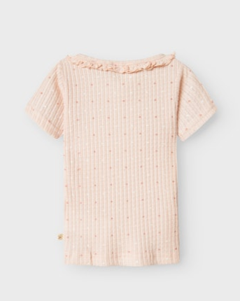 Lil Atelier Hulla Hua SS Slim Top - Peach Whip