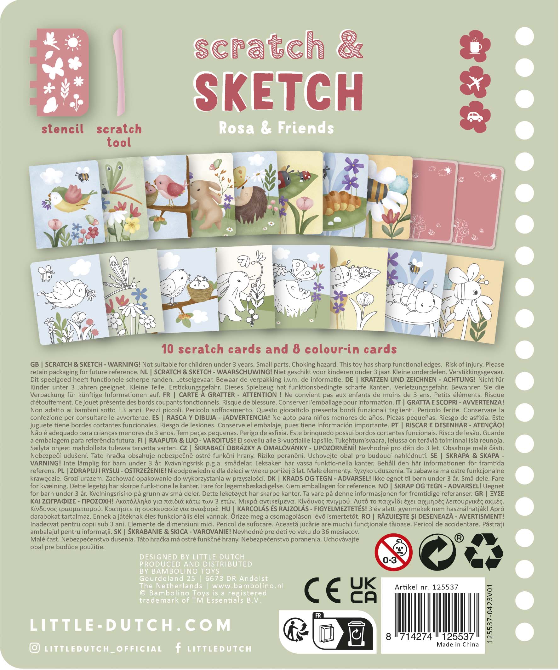 Little Dutch Skrabebog - Rosa & Friends