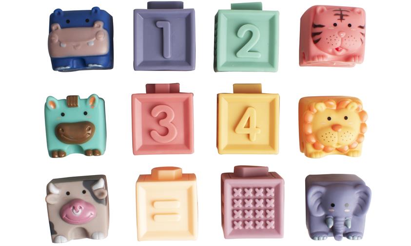 Magni Stabelklodser med tal & dyr - 12 stk.