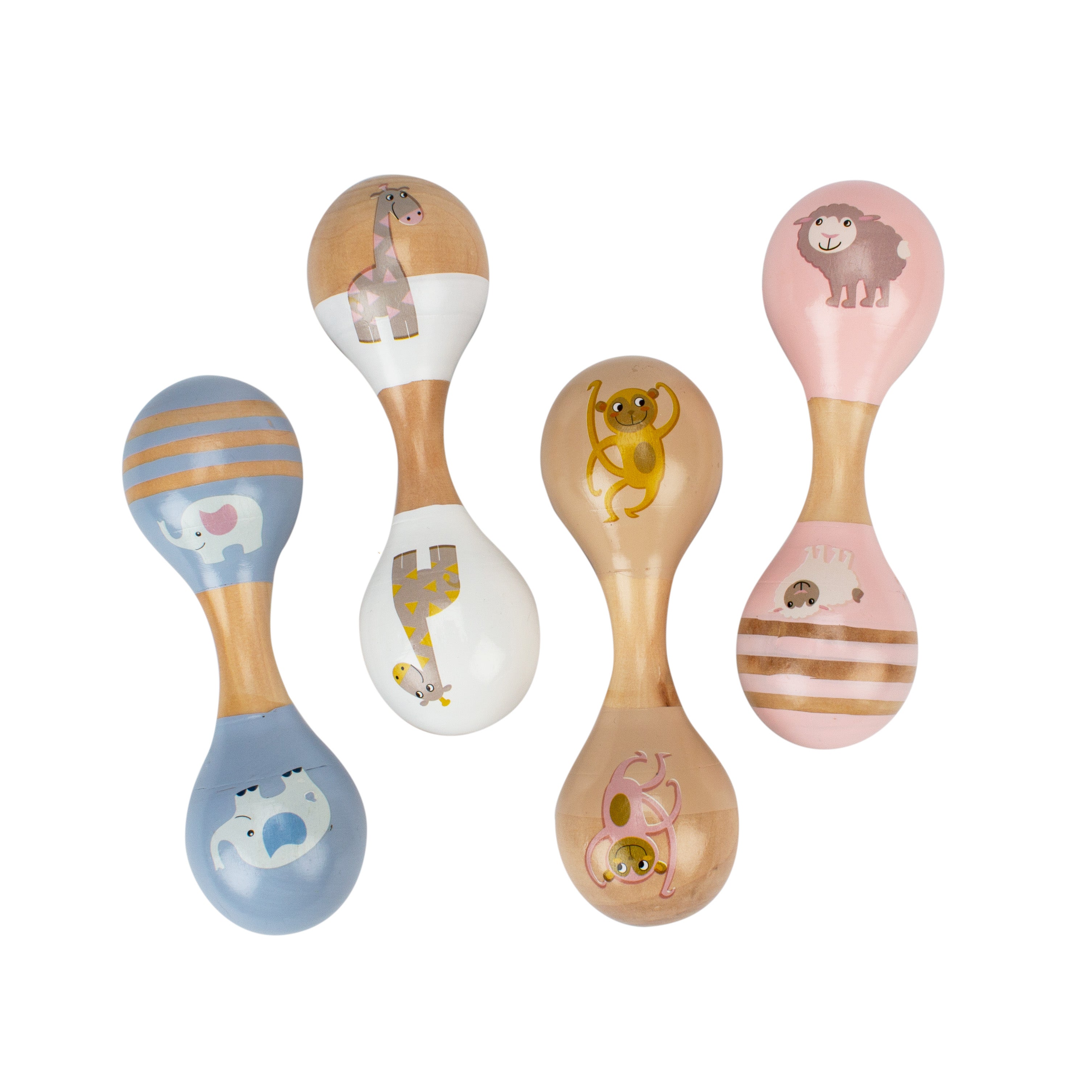 Magni Dobbelt Maracas med Giraf - Hvid