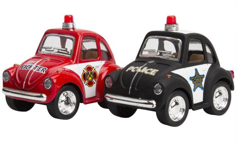 Magni Klassisk VW bobbel Pull Back - Politi & Brandbil