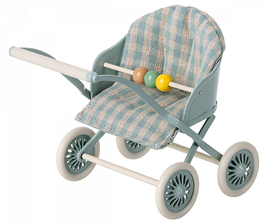 Maileg Klapvogn Baby Mus - Blå