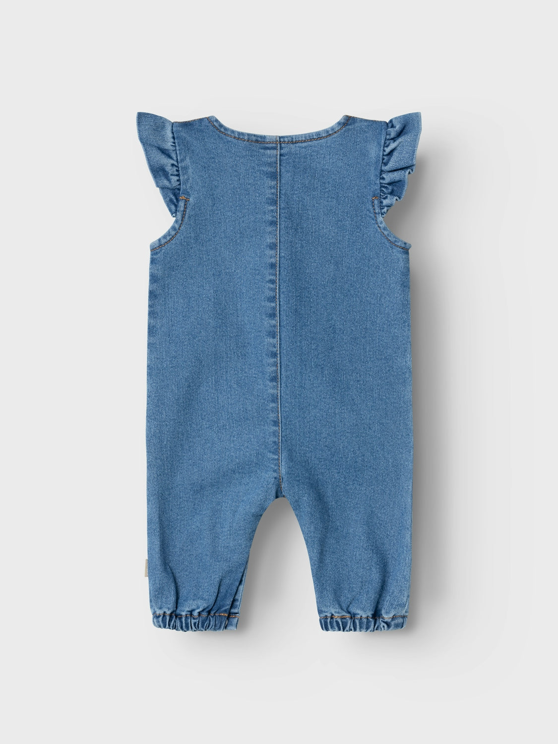 Name It Lola Frill Denim Overall - Medium Blue Denim